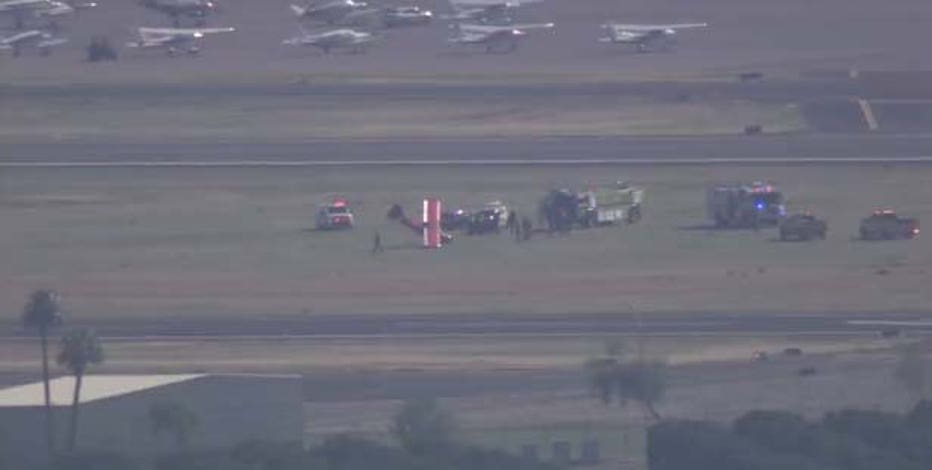 Experimental plane crashes during landing at Falcon Field