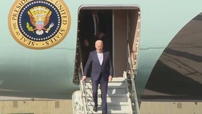 President Joe Biden arrives in Phoenix during Arizona's Presidential Preference Election