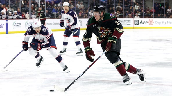 Josh Doan scores twice in NHL debut, Coyotes get 4 goals in 3rd to beat Blue Jackets