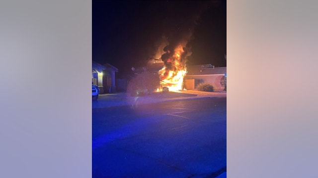 Hybrid car catches fire in Surprise home's garage