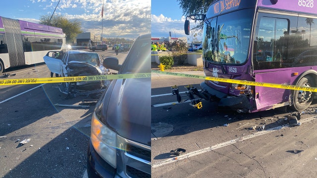 Mesa crash involving Valley Metro bus, truck and car kills 1 person