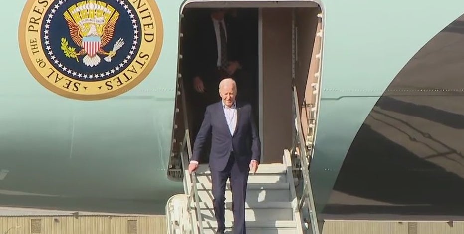 President Joe Biden arrives in Phoenix during Arizona's Presidential Preference Election