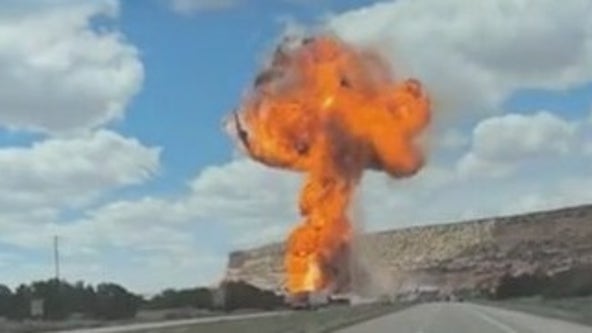 Interstate near Arizona-New Mexico line reopens after train derailment as lingering fuel burns off