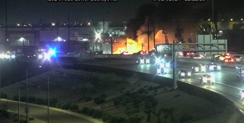 Fire causes massive response, delays on Loop 202 South Mountain Freeway