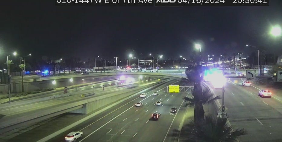 Man falls onto Interstate 10 while climbing on overpass fence