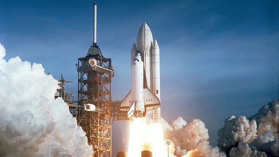 Space shuttle Columbia lifts off