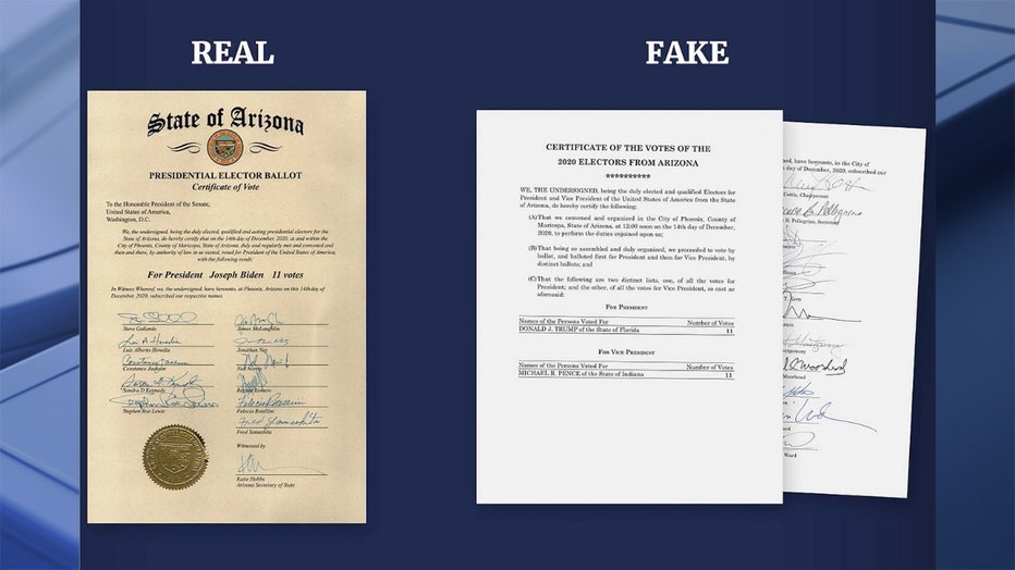 real vs fake elector documents