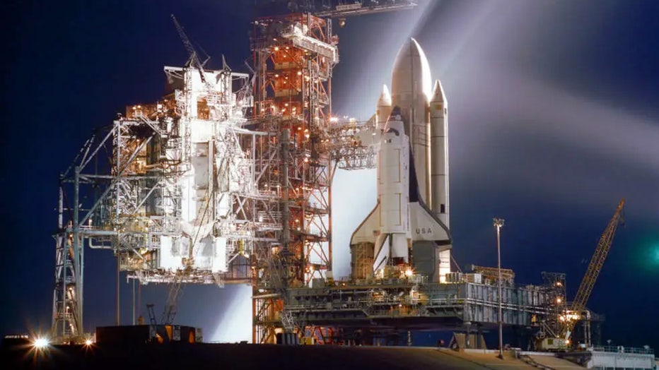 Space shuttle Columbia on Launch Pad 39A