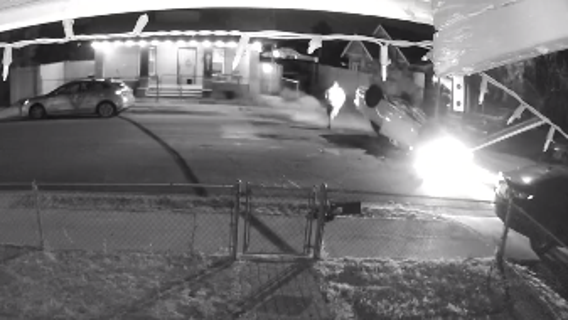 Crash footage shows car flipped upside down in Phoenix neighborhood, suspect at-large