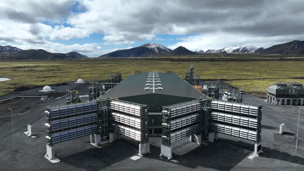 World's largest plant to extract CO2 and turn it to stone opens in Iceland