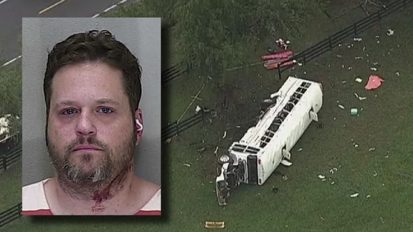 Truck driver that sideswiped bus in deadly Florida crash charged with 8 counts of DUI manslaughter: FHP