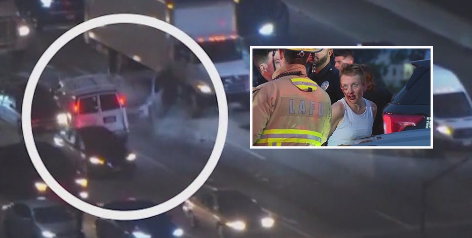 LA police chase ends in multi-vehicle crash on 405 Freeway