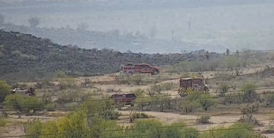 Wildfire seen from Interstate 17 burns nearly 30 acres