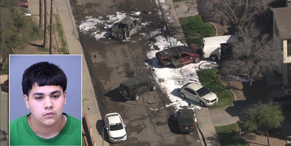 Suspect arrested after driver killed in fiery, west Phoenix crash