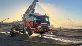 Mulch fire in Phoenix sends big plume of smoke into sky