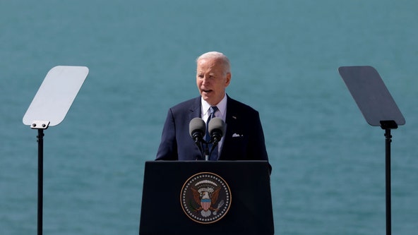 Biden speaks at France's Pointe du Hoc on 'defending freedom and democracy'