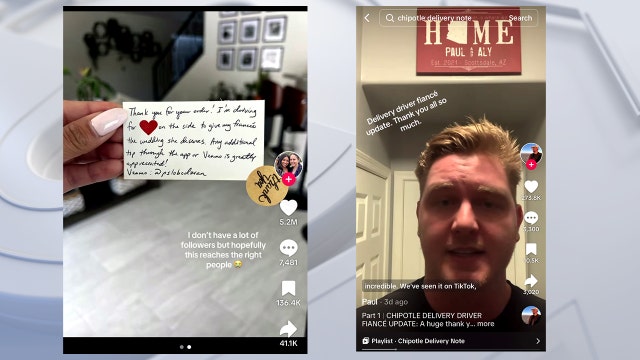 How a Chipotle delivery turned into an Arizona couple's wedding being paid off