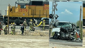 Man hospitalized after crashing into Buckeye train