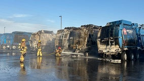 5 garbage trucks damaged in a fire in Phoenix, no injuries reported