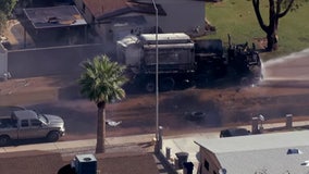 Garbage truck fire prompts evacuations in Mesa