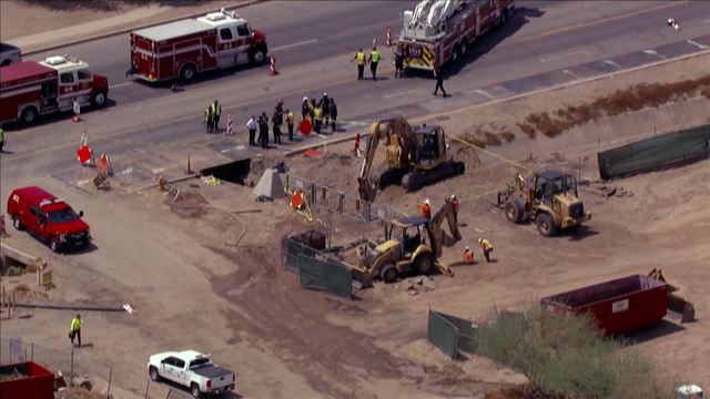 Worker rescued after falling into trench and becoming trapped in Phoenix