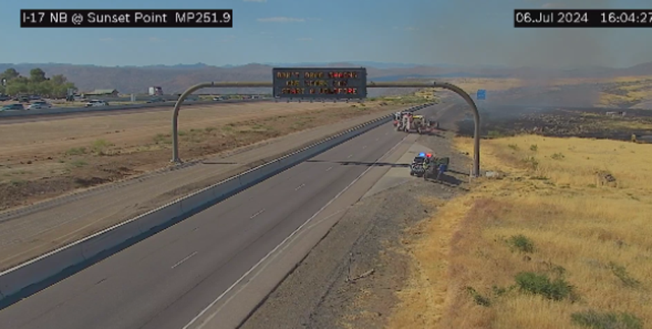 Interstate 17 reopens after car fire turned brush fire at Sunset Point