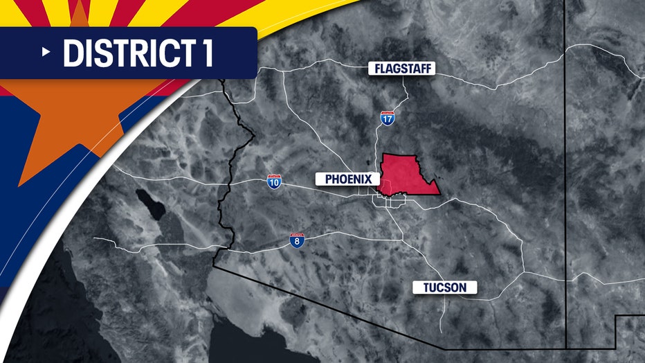 A map showing Arizona's 1st Congressional District .