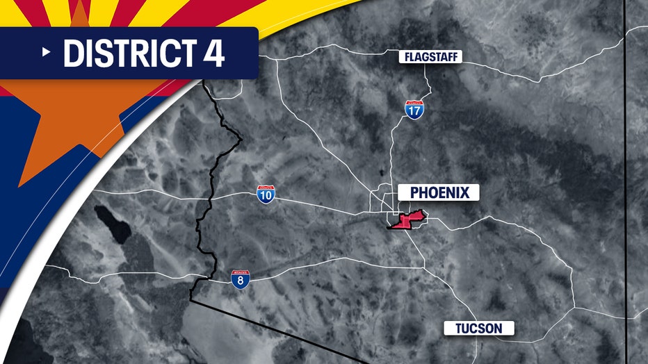 A map showing Arizona's 4th Congressional District