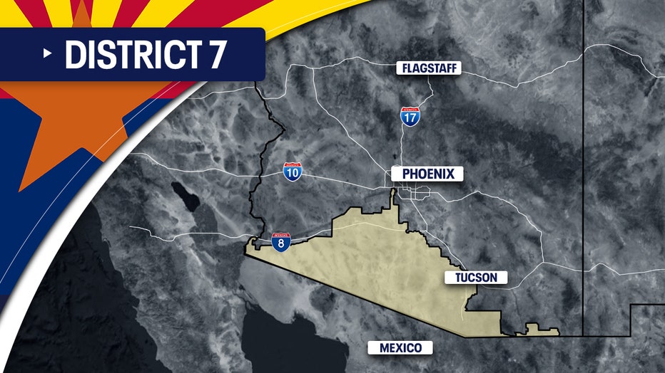 A map showing Arizona's 7th Congressional District