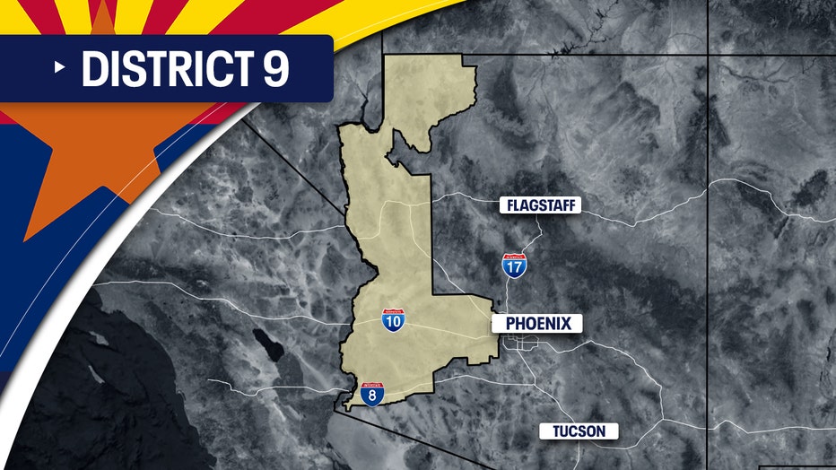 A map showing Arizona's 9th Congressional District