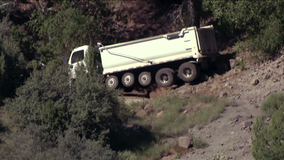 Dump truck goes over embankment in Yavapai County