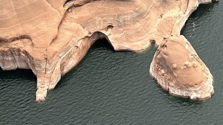 The Double Arch at the Glen Canyon National Recreation Area, following its collapse. (Courtesy: National Park Service)