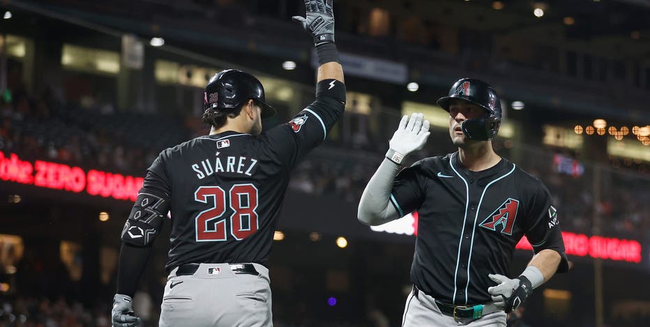 Randal Grichuk homers twice, Diamondbacks hold off Giants 8-7
