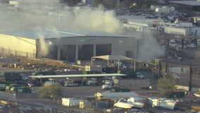 Fire at north Phoenix waste transfer station sends white smoke into air