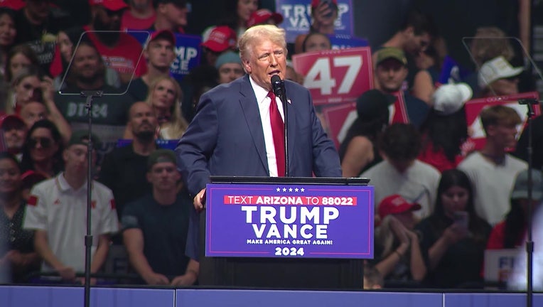 Former President Donald Trump during one of his political rallies in Arizona (from file)