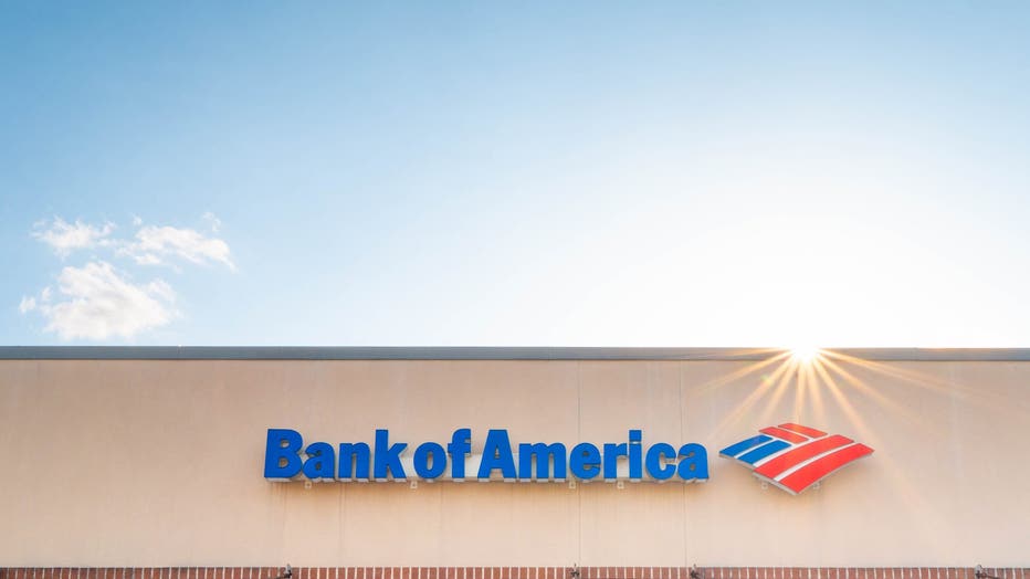 The exterior of a Bank of America. (Photo by Brandon Bell/Getty Images)