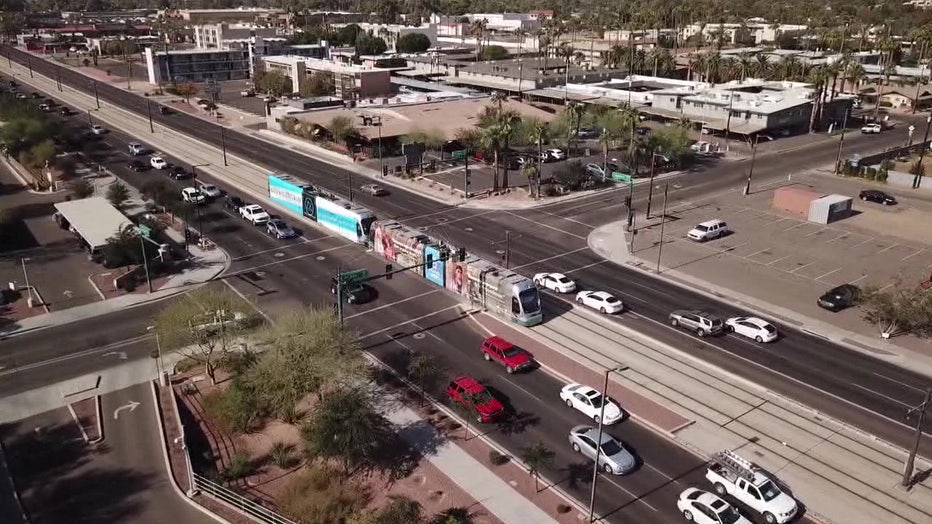 A light rail train in Phoenix. (From File)