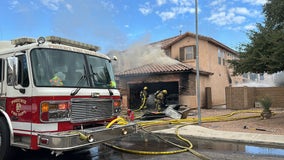 Phoenix and Tolleson Fire Departments respond to garage fire after 'loud pop'