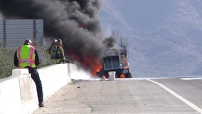 Semi-truck burns on Loop 101 in Scottsdale; freeway reopens