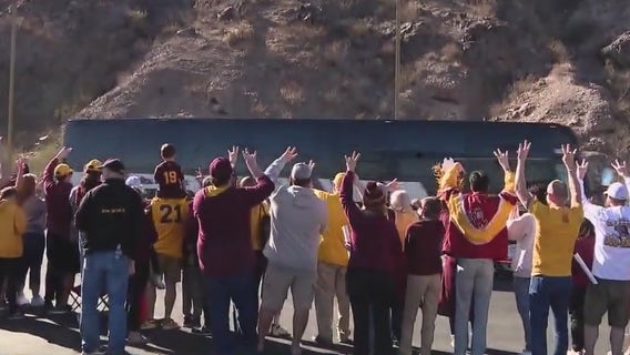 ASU football team sees major send-off as it heads to Georgia for Peach Bowl