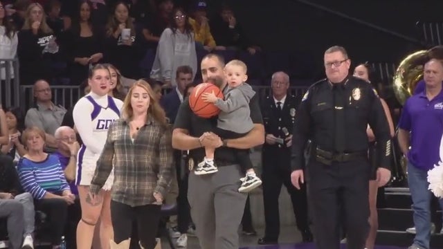 Phoenix Police officer Matthew Haney, partner of Zane Coolidge, honored at GCU basketball game