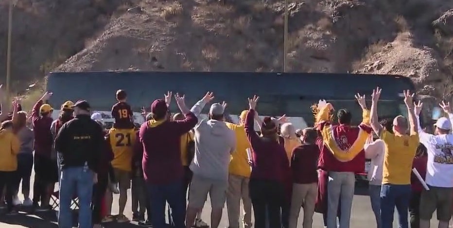 ASU football team sees major send-off as it heads to Georgia for Peach Bowl