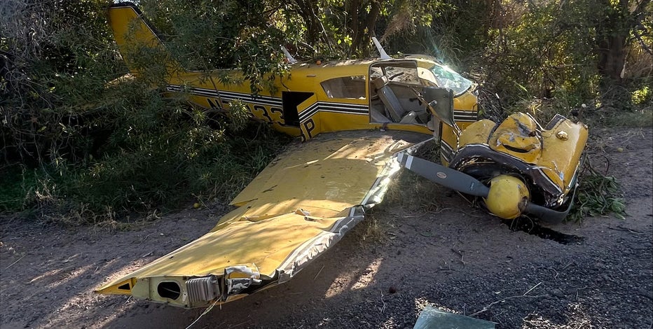 Plane crashes into orange grove near Mesa's Falcon Field