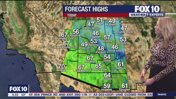 Highs in the 60s this weekend in Phoenix