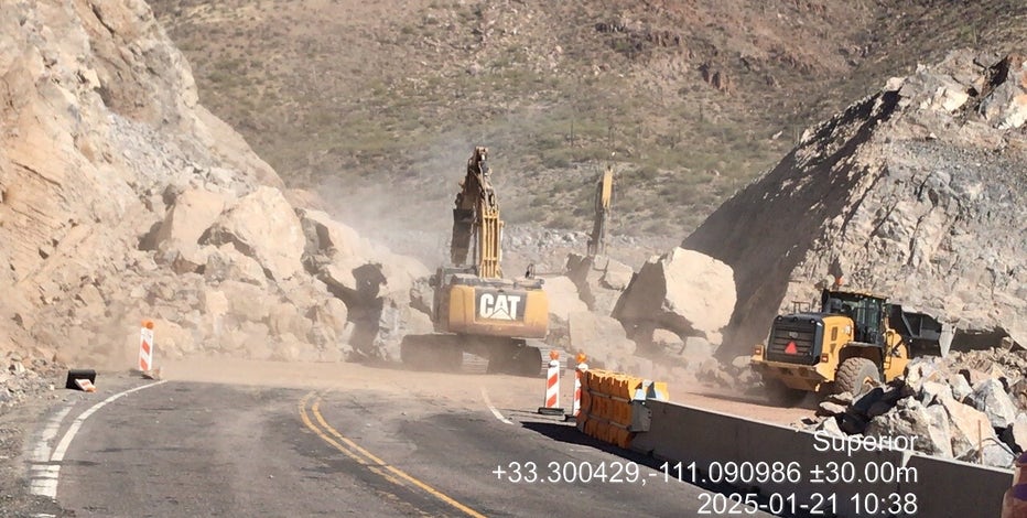 Rock blasting to cause full road closures on US 60 in Pinal County