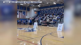 Viral halfcourt shot by high school student with down syndrome inspires Sandra Day O'Connor High