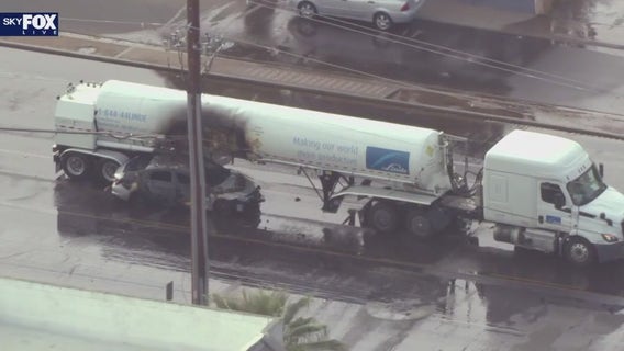 Driver intentionally crashed into tanker truck in Glendale: PD