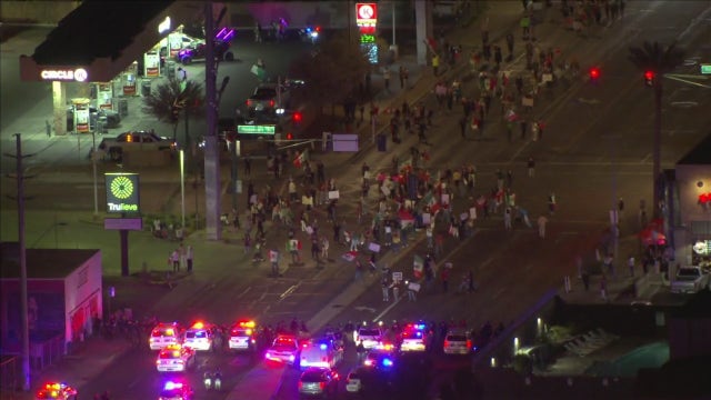 Immigration protests in Phoenix take over streets near downtown