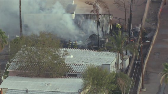 Fire destroys mobile home in Mesa; more than a dozen pets found dead inside