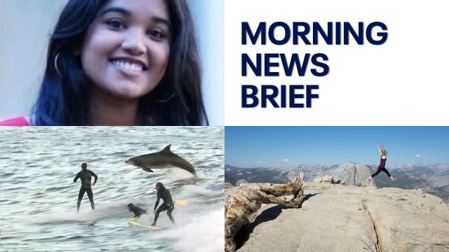Search for missing college student; dolphins catch waves with surfers l Morning News Brief
